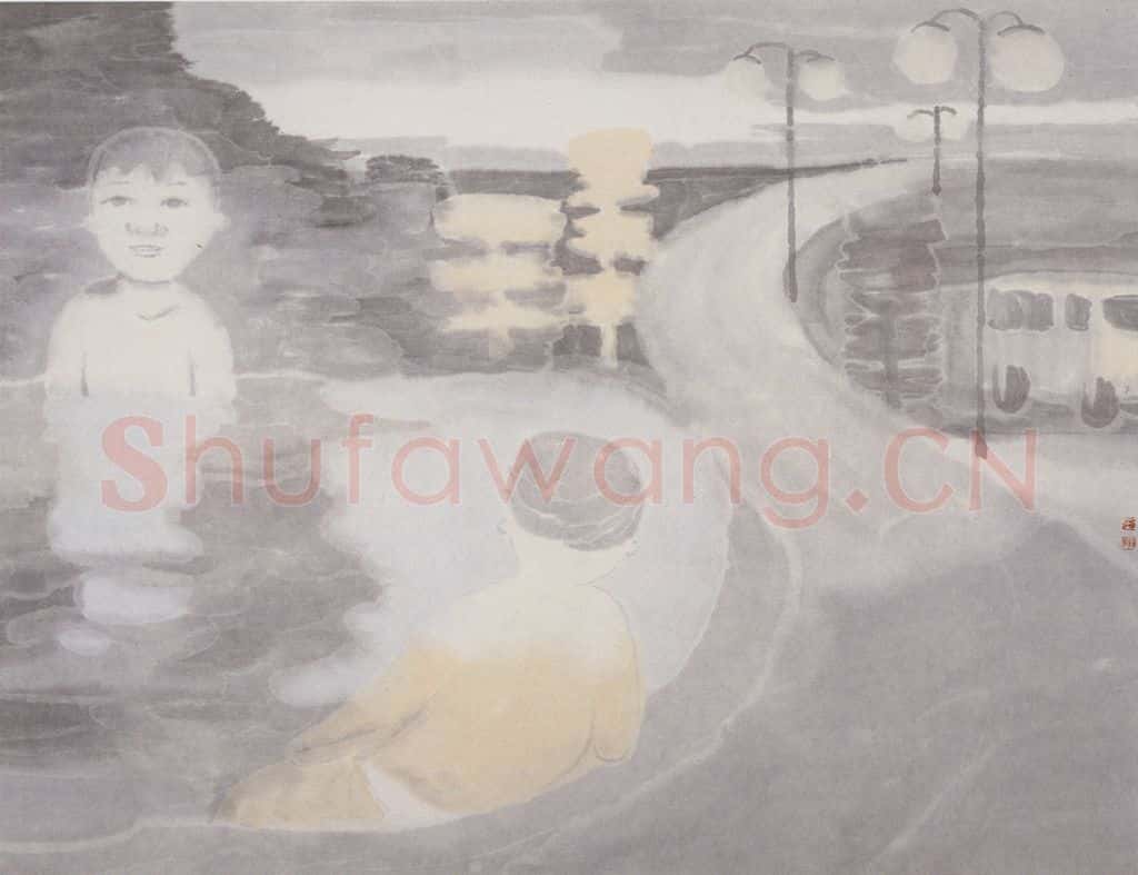 2001年 田黎明 都市的远郊 书画作品