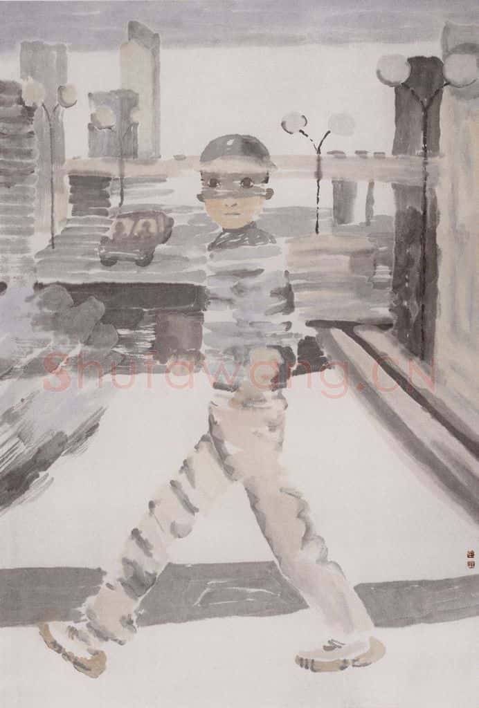 2000年 田黎明 过路 书画作品