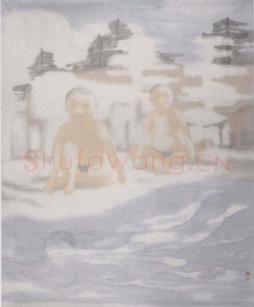 2002年 田黎明 日光浴 书画作品