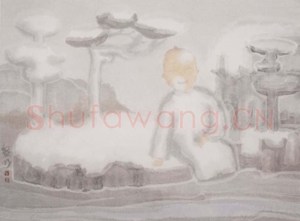 2002年 田黎明 松 书画作品