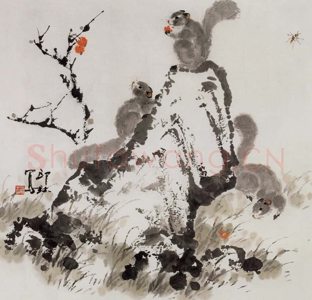 1992年 萧朗《拾秋》书画作品