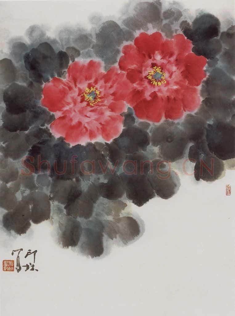 1982年 萧朗《二乔》书画作品