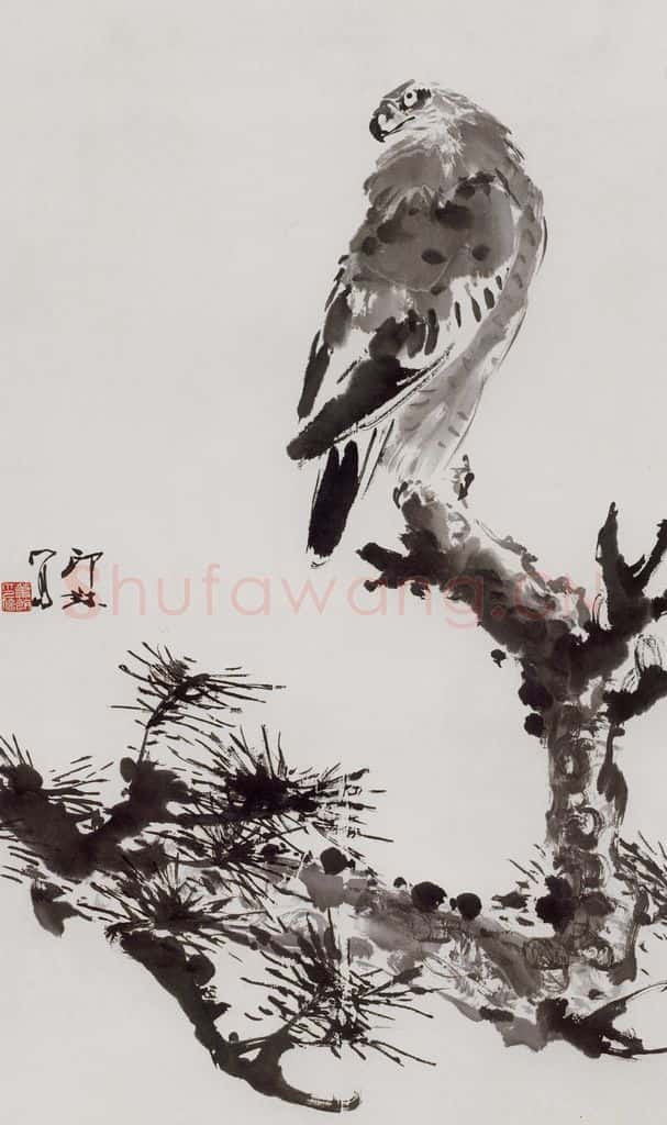 1985年 萧朗《远瞩》书画作品
