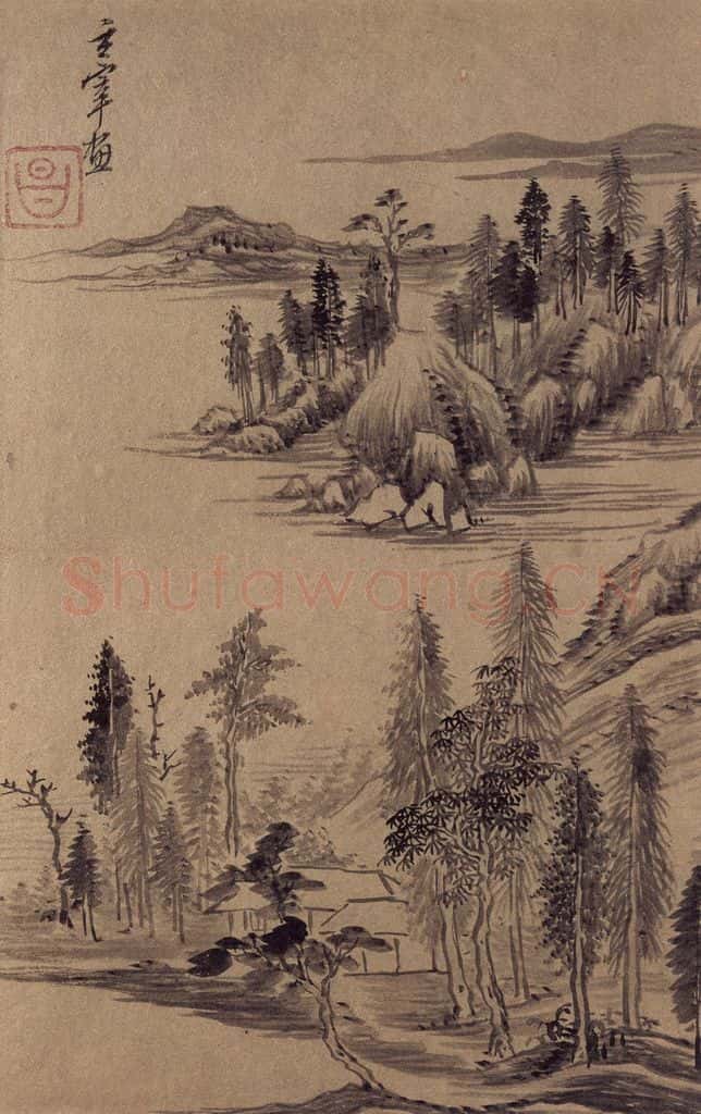 董其昌《山水册》书画作品