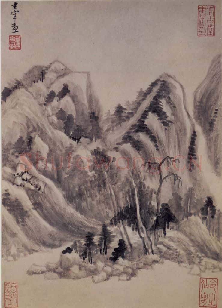 1621年 董其昌《山水册之一》书画作品