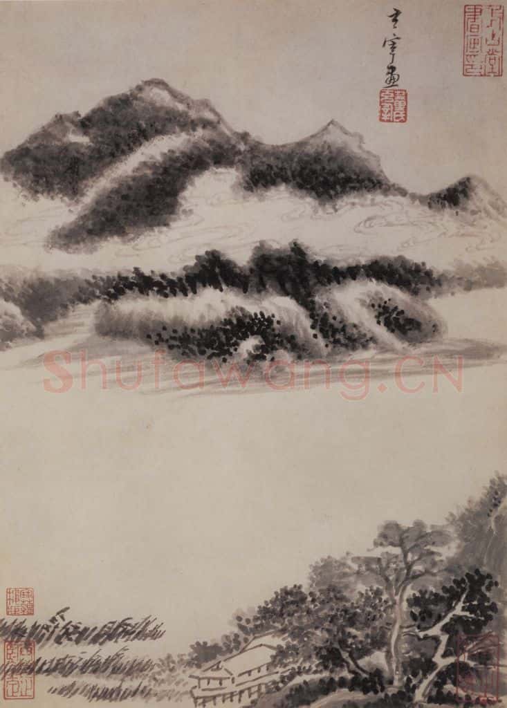 1621年 董其昌《山水册之二》书画作品