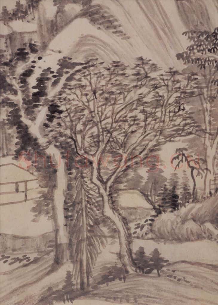 1621年 董其昌《山水册之三》书画作品