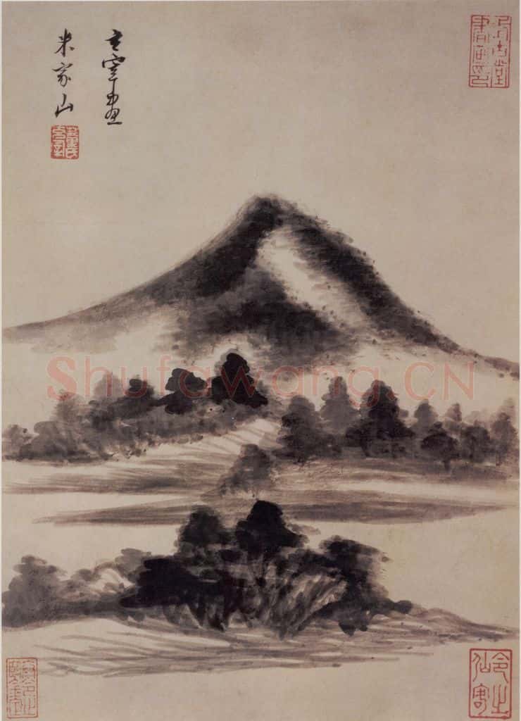 1621年 董其昌《山水册之四》书画作品