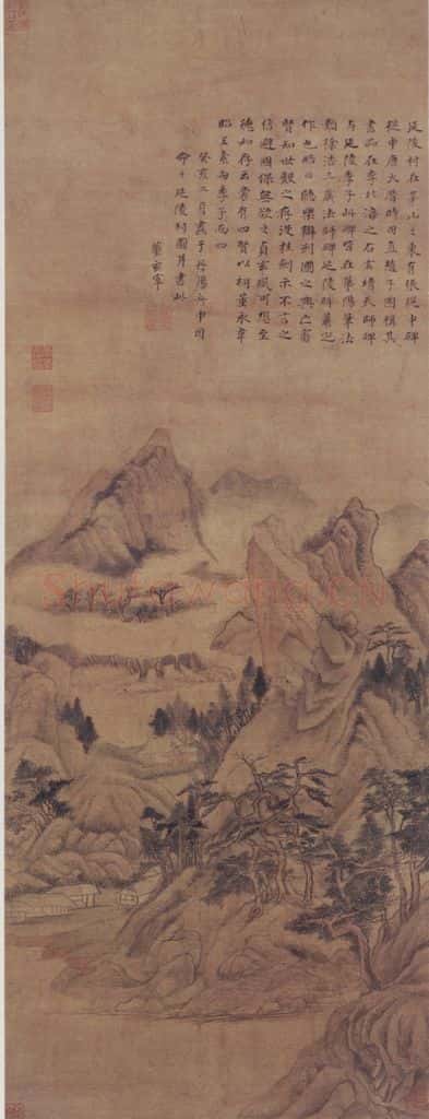 1623年 董其昌《延陵村图》书画作品