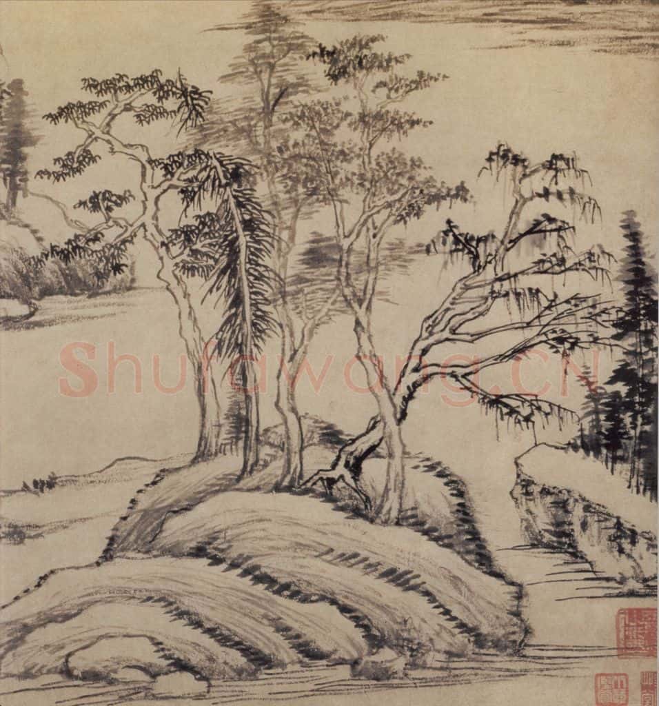 1620年 董其昌《林和靖诗意图》书画作品