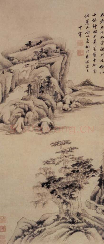  董其昌《仿大痴山水》书画作品