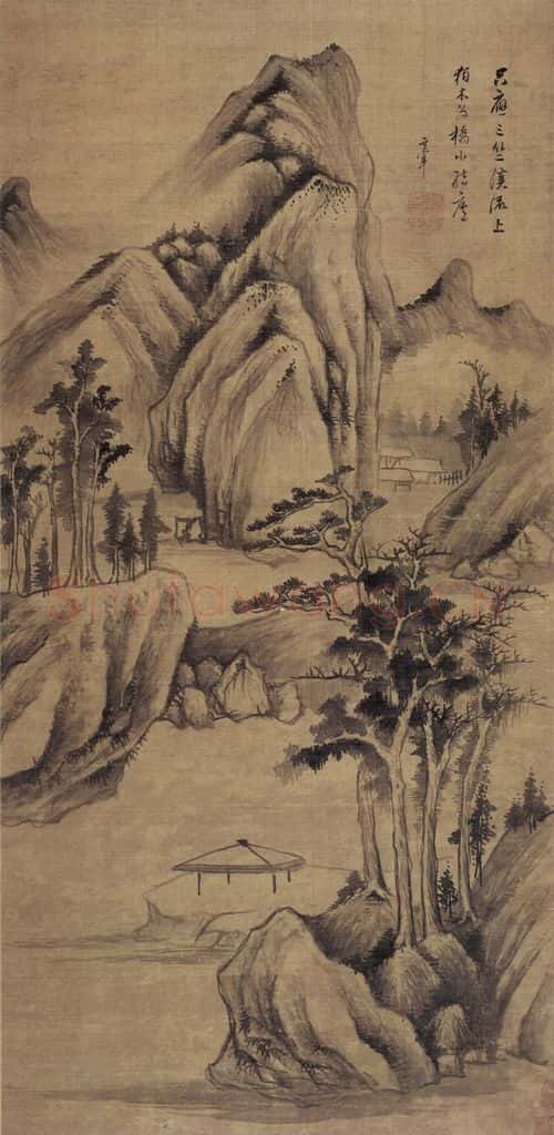  董其昌《平林秋色图》书画作品