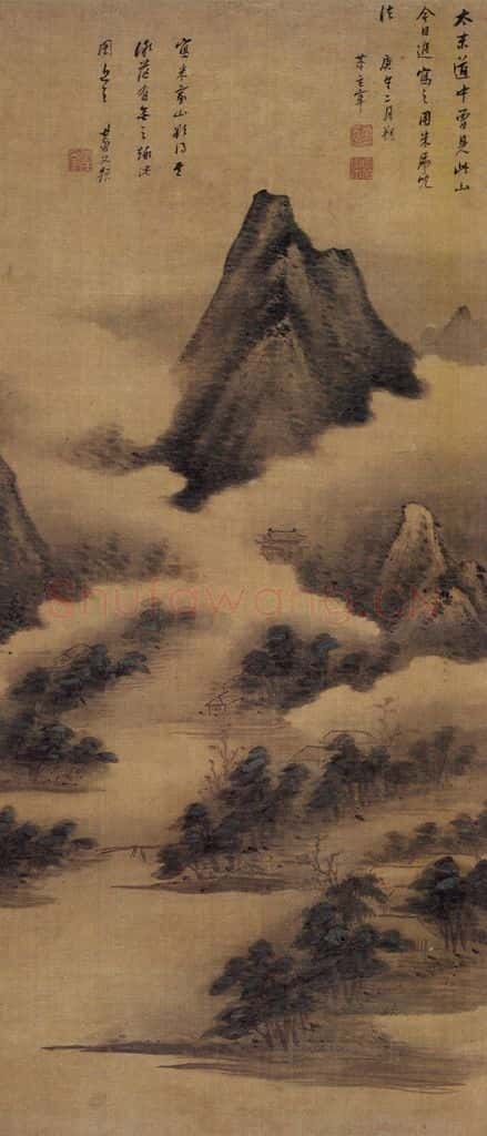  董其昌《仿米家山水图》书画作品