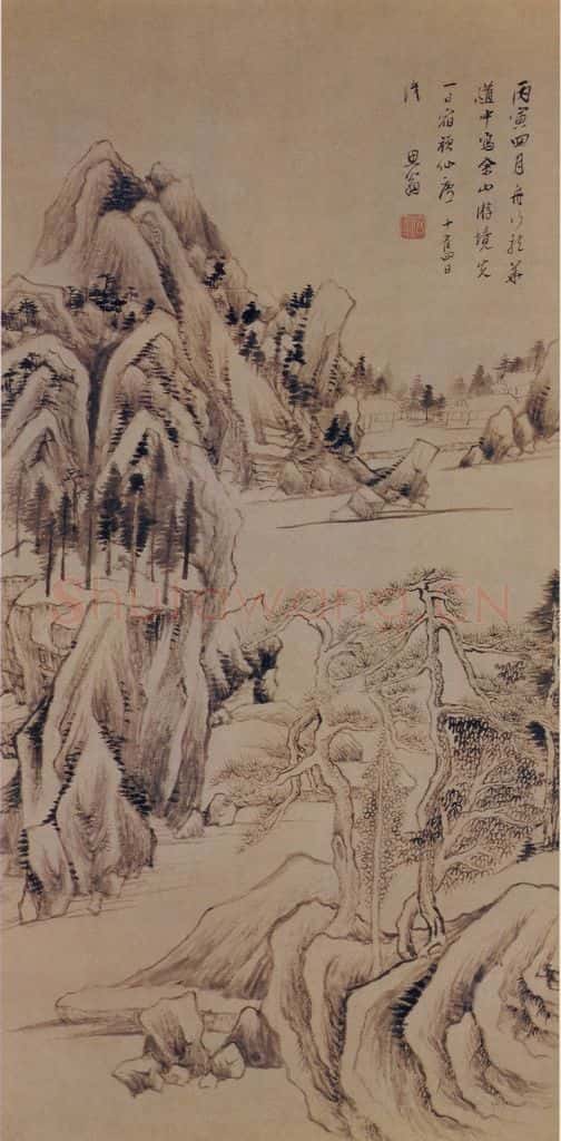  董其昌《佘山游境图》书画作品