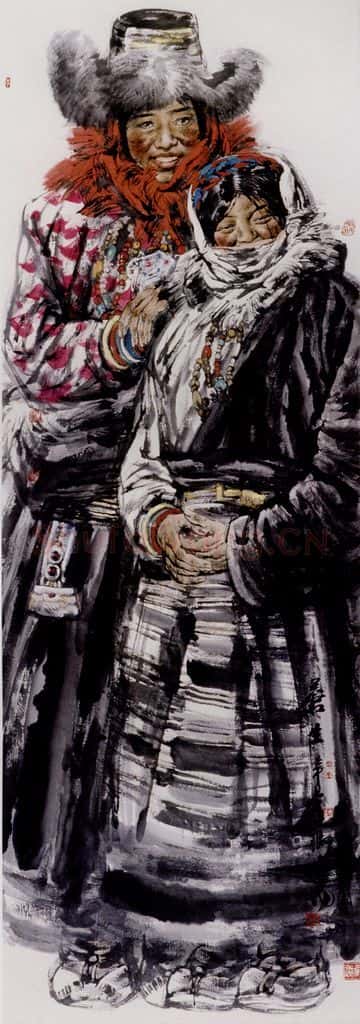 2001年 冯远《苍生.藏人组画系列》书画作品
