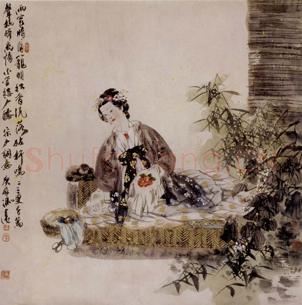 2000年 冯远《宋人词意》书画作品