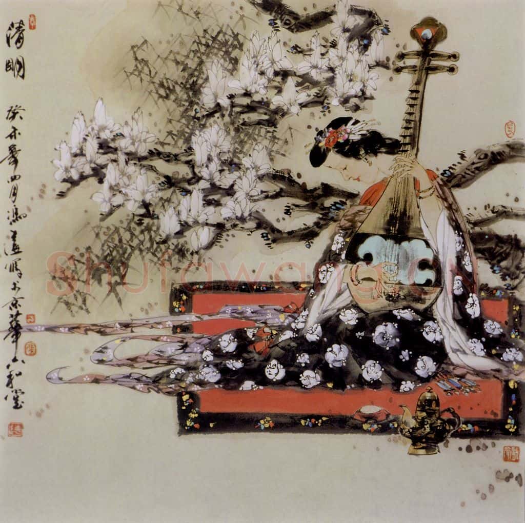 2003年 冯远《清明.古人词意》书画作品