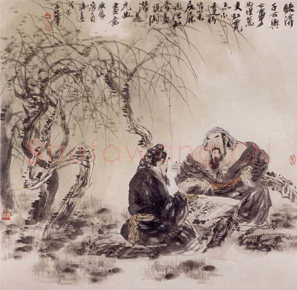 2000年 冯远《元曲画意》书画作品