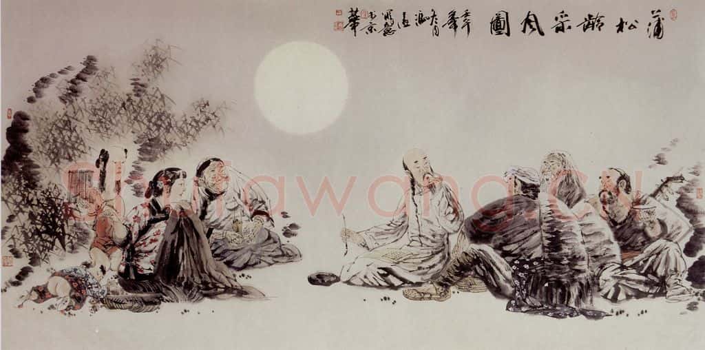 2002年 冯远《蒲松龄采风图》书画作品