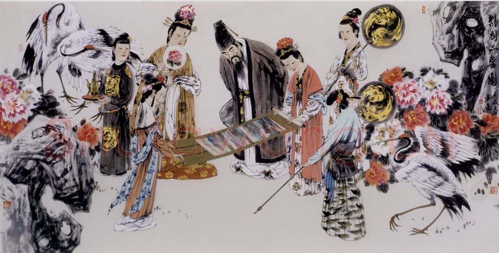 2005年 冯远《梨园品鉴图》书画作品