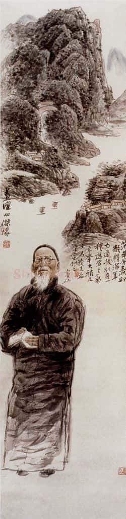 1993年 冯远《画坛四杰.黄宾虹》书画作品