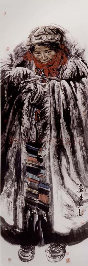 2001年 冯远《苍生.藏人组画系列》书画作品