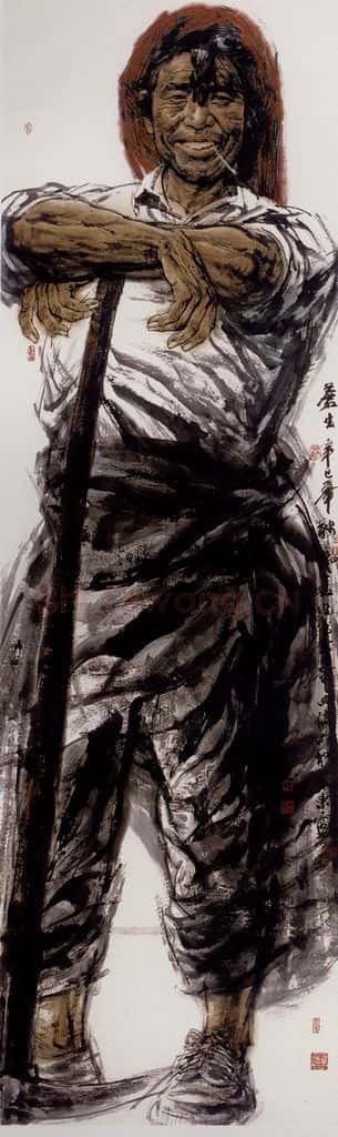 2001年 冯远《苍生.藏人组画系列》书画作品