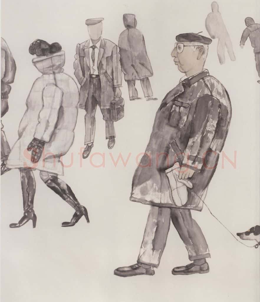 2000年 卢沉《广场》书画作品