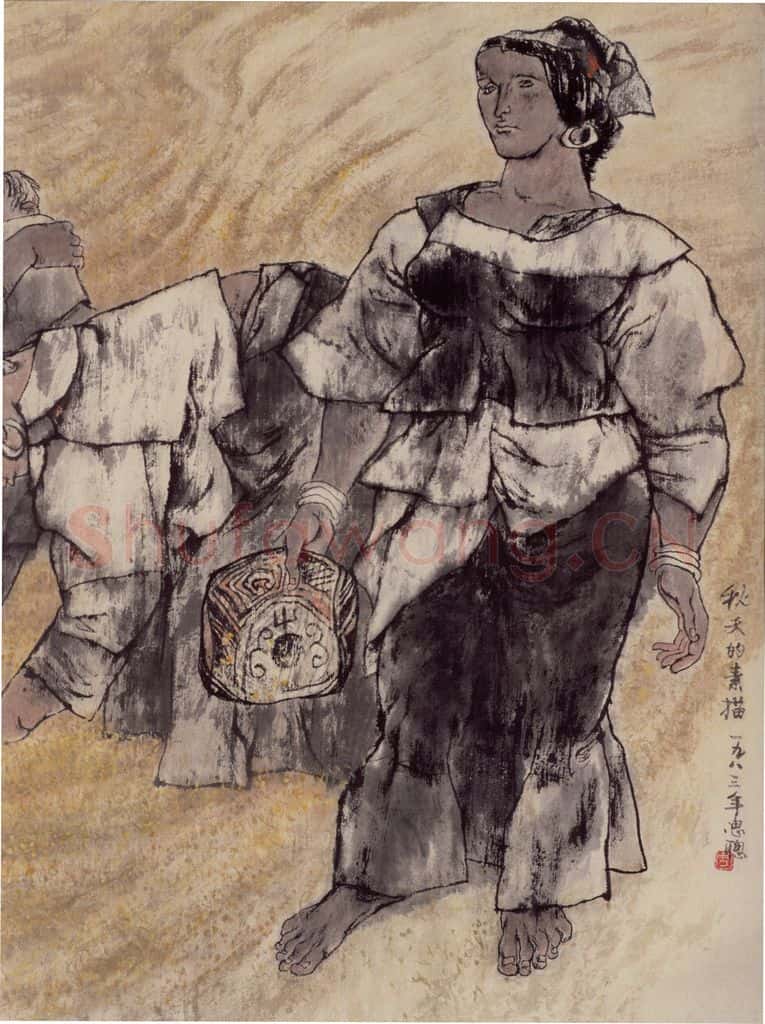 1983年 周思聪《秋天的素描》书画作品