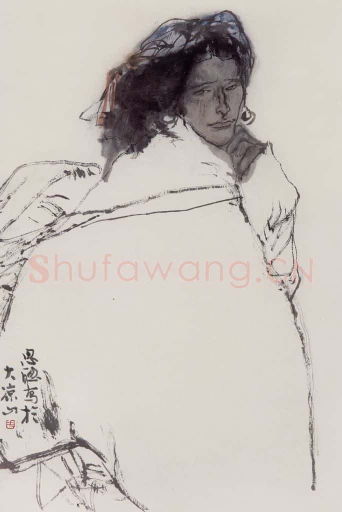 1982年 周思聪《凉山妇女》书画作品
