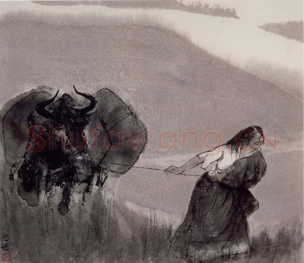 1983年 周思聪《牧归》书画作品