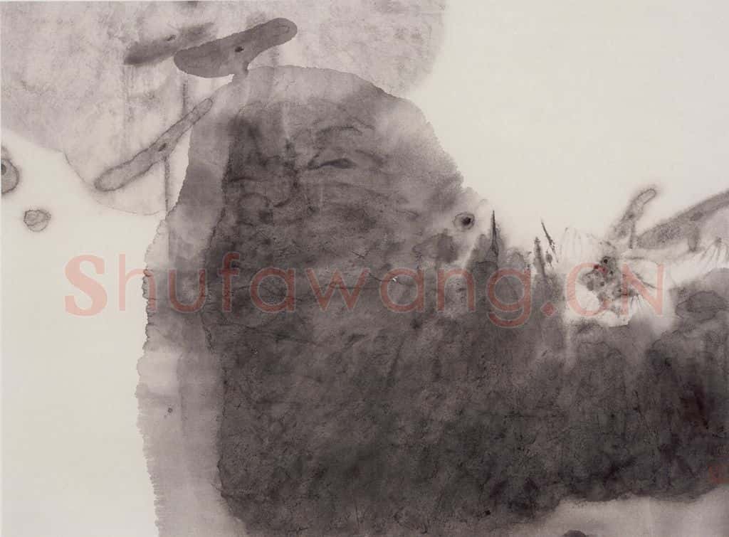1992年 周思聪《花发草莽间》书画作品