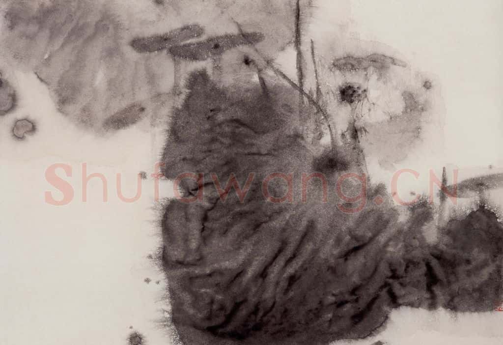 1992年 周思聪《山雨欲来》书画作品