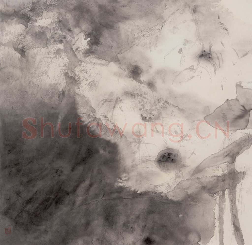 1992年 周思聪《雨未歇》书画作品