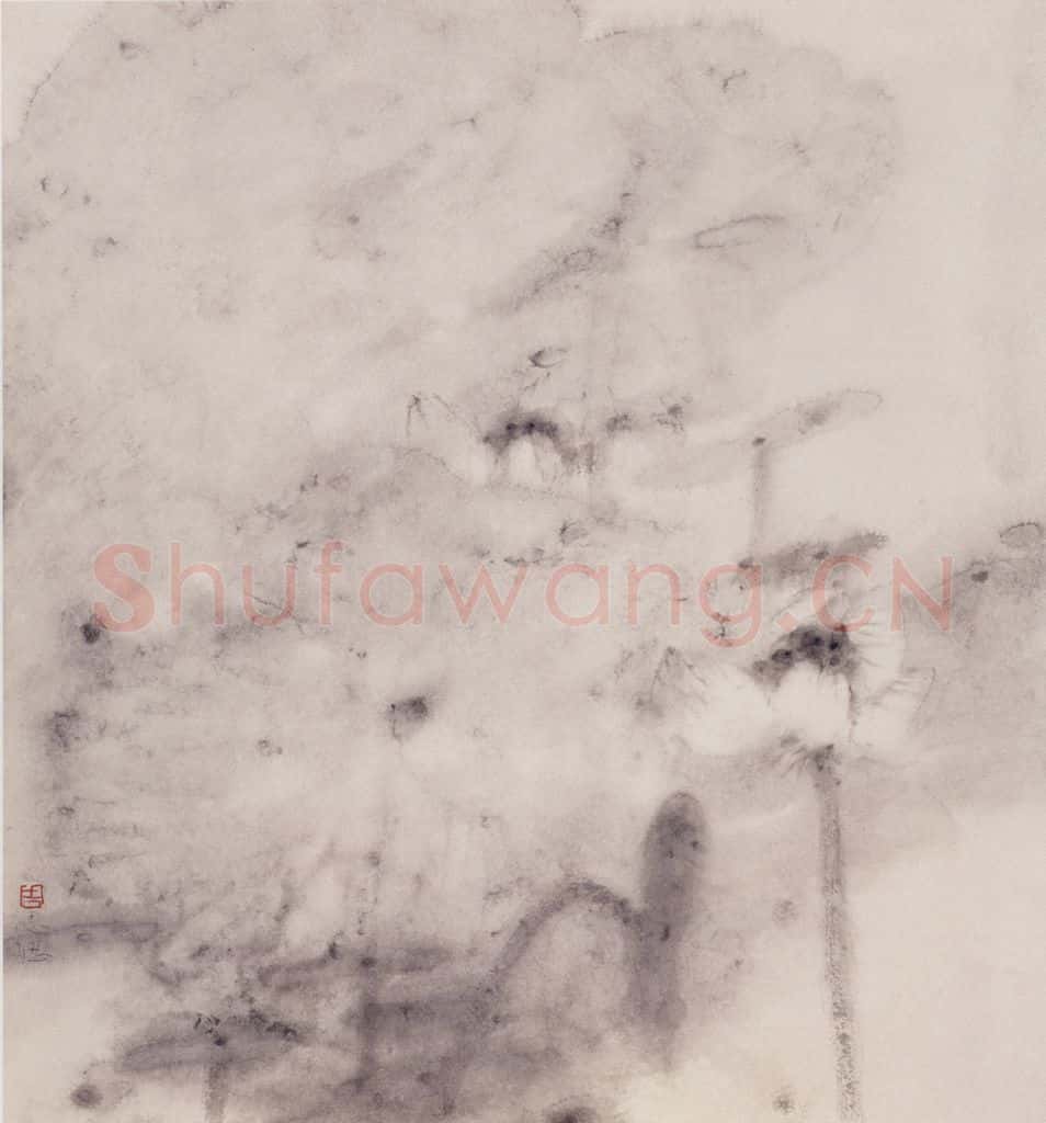 1992年 周思聪《洗尽铅华》书画作品