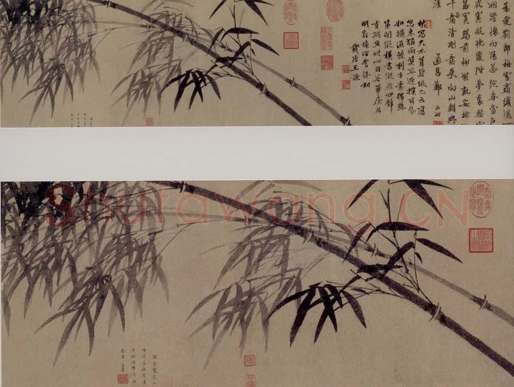 元 顧安《風雨竹圖卷》书画作品