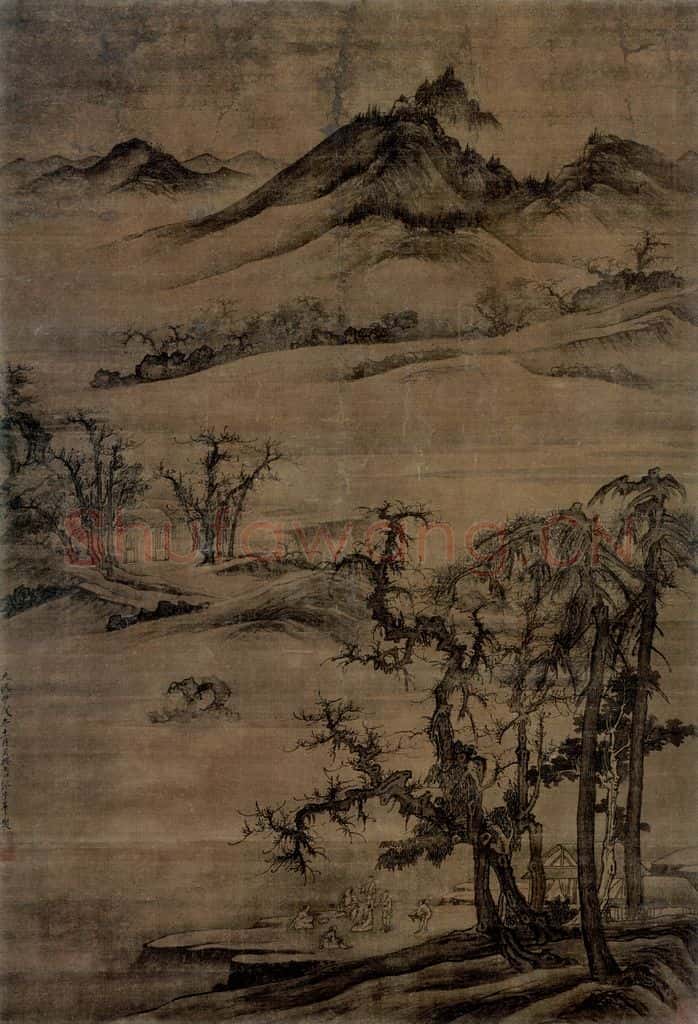 元 唐棣《松陰聚飲圖軸》书画作品