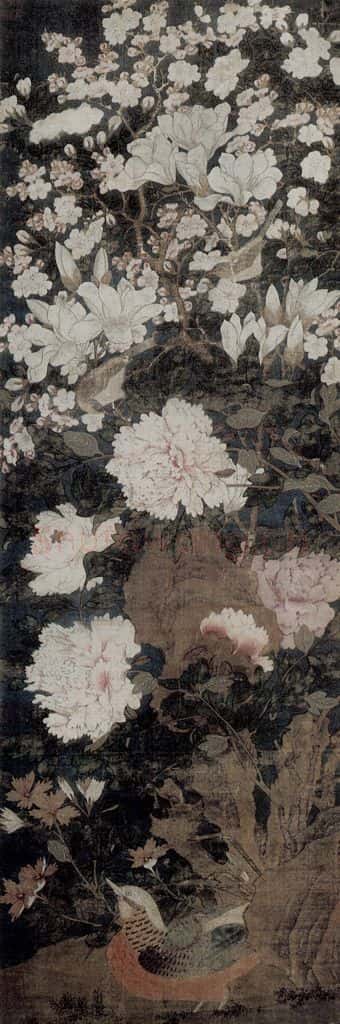 五代南唐 徐熙《玉堂富贵图轴》书画作品