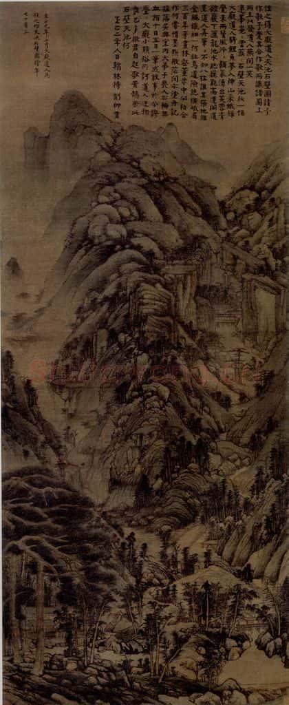 元 黄公望《天池石壁圖軸》书画作品