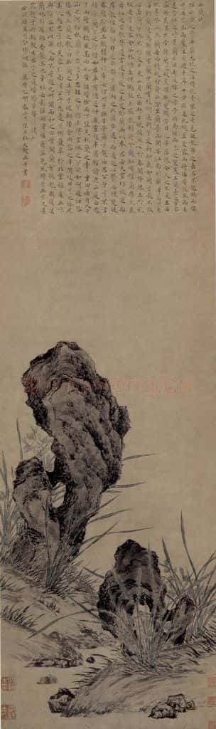 明 杜大綬《幽蘭圖軸》书画作品
