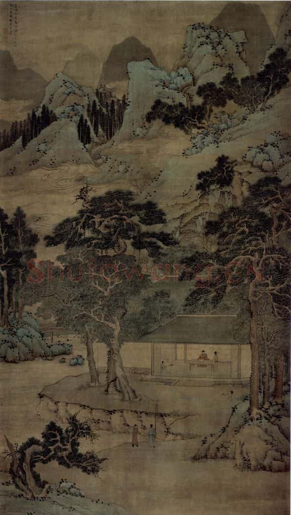 明 陸師道《喬柯翠林圖軸》书画作品