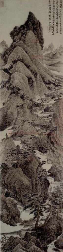 清 吴曆《靜深秋曉圖軸》书画作品