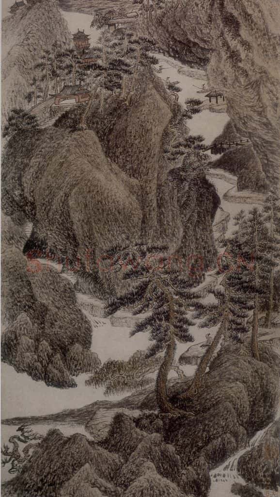清 吴曆《靜深秋曉圖軸》书画作品