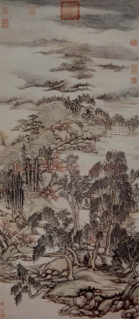 清 王原祁《江鄉春曉圖軸》书画作品