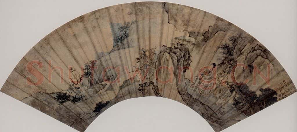 清 胡慥《葛洪移居圖扇頁》书画作品