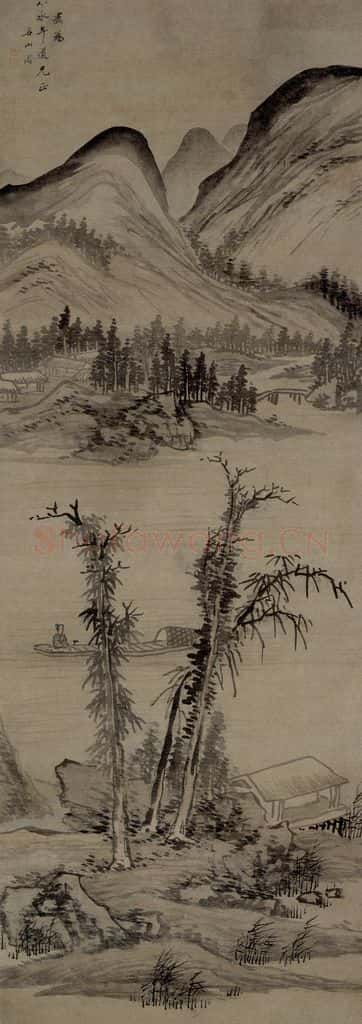 清 呂潛《山水圖軸》书画作品