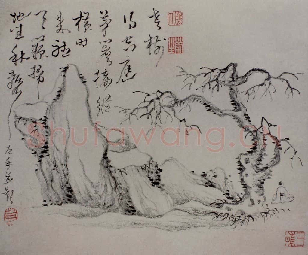 清 高凤翰《山水图页》书画作品