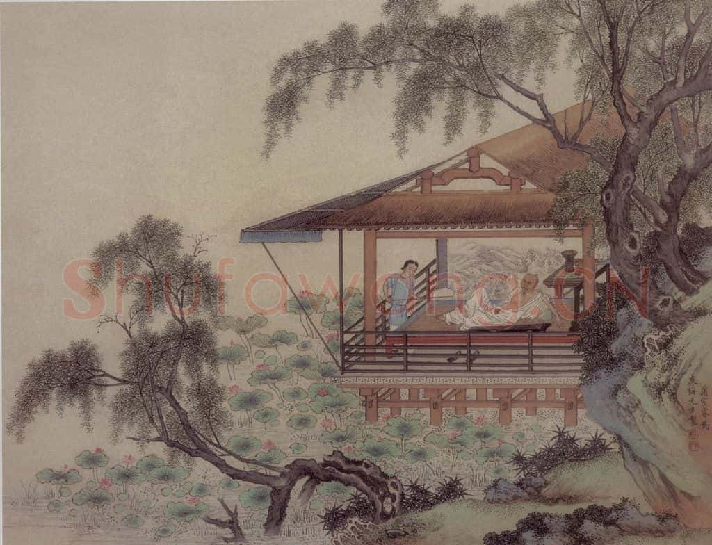 清 上睿《仿古山水图页》书画作品