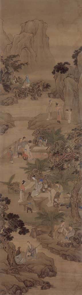 清 王雲《西園雅集图轴》书画作品