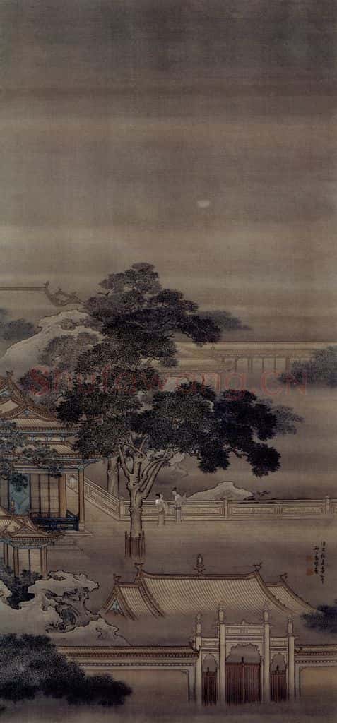 清 袁耀《漢宮秋月图轴》书画作品